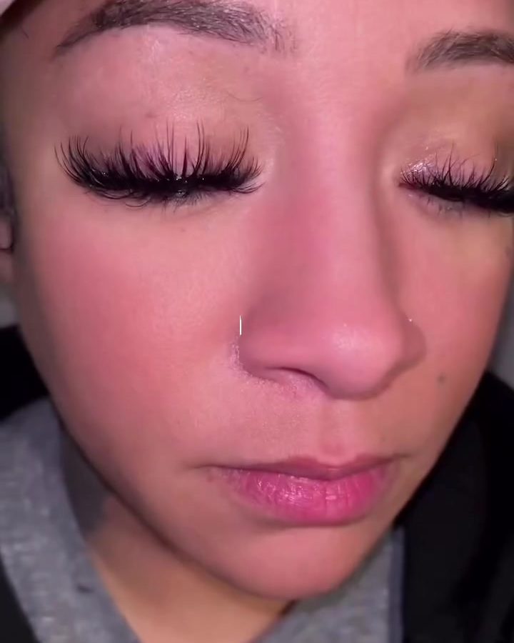 Close-up of a full lash set
