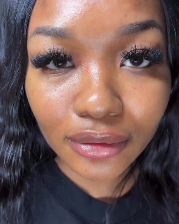 Close-up of a soft lash set